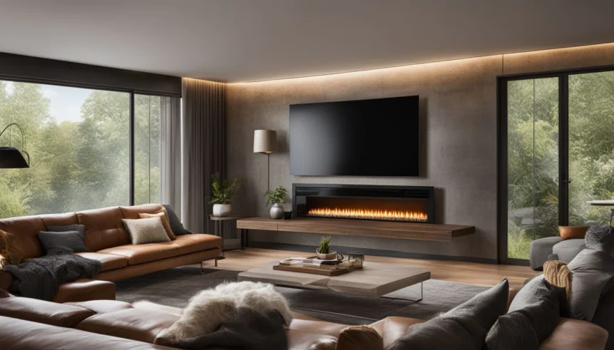 entertainment center with fireplace