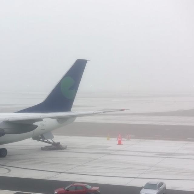 denver airport ground delay low visibility