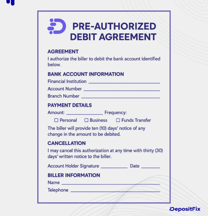 Pre-Authorized Debit Agreement