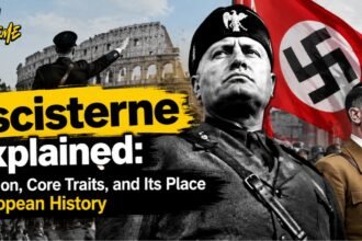 Historic black-and-white photo of German occupation in Denmark during World War II, linked to the term Fascisterne