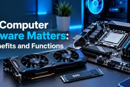 Importance of hardware showing CPU, motherboard, graphics card, RAM, and SSD.