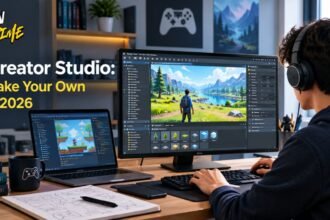 Game Creator Studio guide showing game development tools, creative design features, and steps to build your own video game