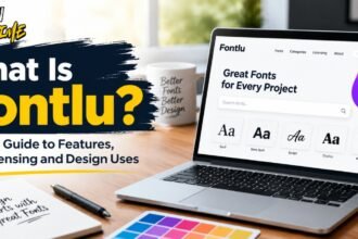 Designer comparing serif and sans-serif fonts in an online font preview tool